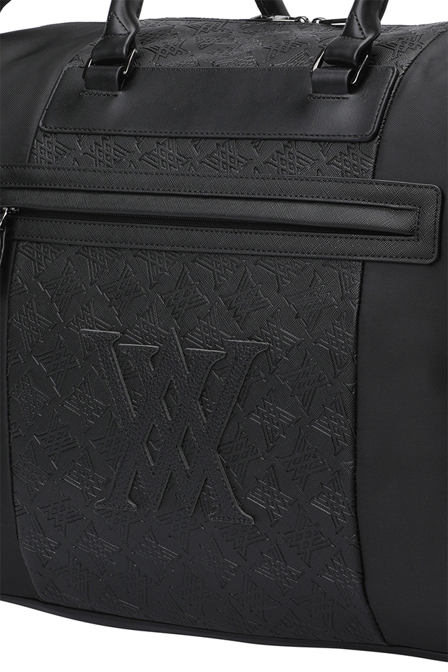 Uni Logo Intaglio Boston Bag - Black