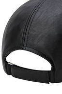 Unisex Leather Like Cap - Black