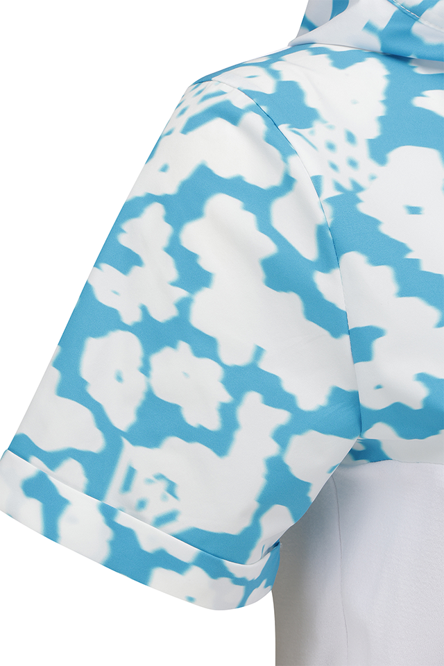 Women's FA Hybrid Hooded Short Sleeve Sweater - Blue