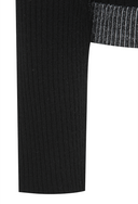 [Signature] Women's Stripe Textured Pullover - Black