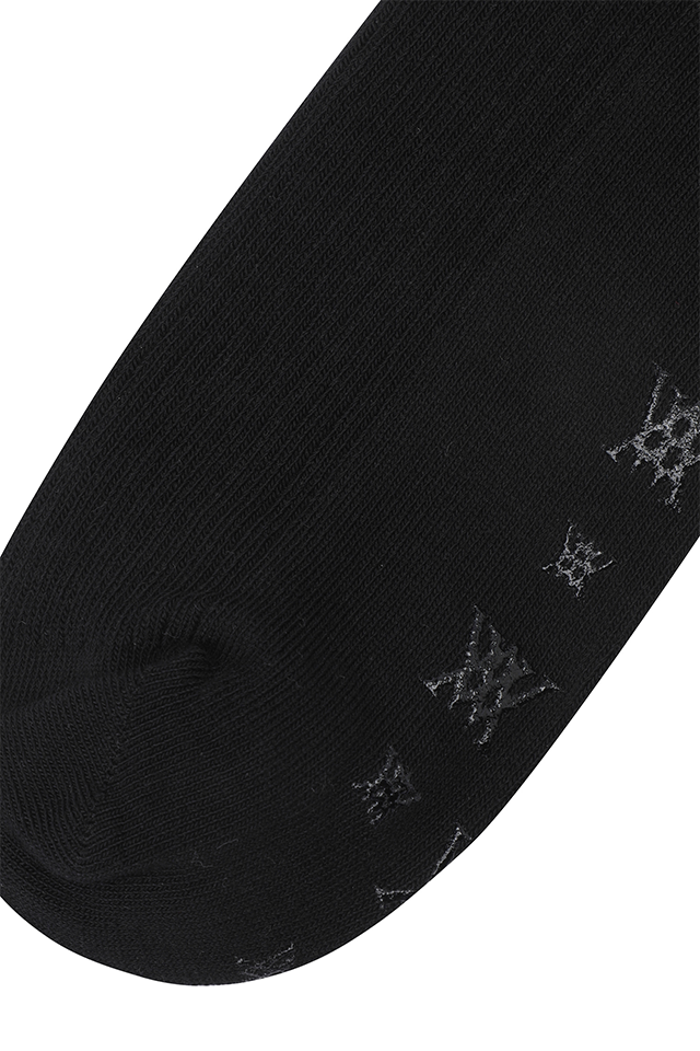 Women's Logo Point Knee Socks - Black