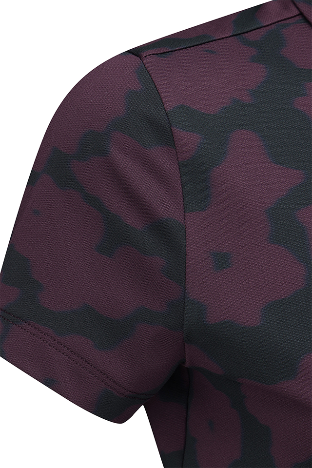 ANEW Golf Women's FA Flower Pattern Short T-Shirt - Burgundy