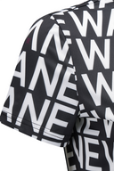Women's SM Logo Pattern Short T-Shirt - Black