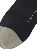 Women's Blocks Medium Neck Socks - Black