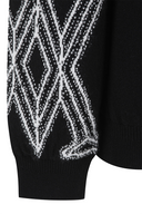 Men's WI Fuzzy Logo Point Sweater - Black