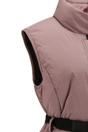 Women's Long Down Vest - Dark Pink