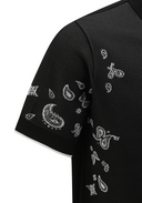 Men's Paisley Short Sleeve Sweater - Black