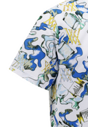 Men's Abstract Pattern Crewneck T-Shirt - White