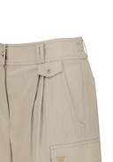 Women's Wide Out Pocket Half Pants - Beige