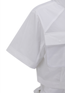 Women's Essential Short Sleeve Pleats Jacket - White