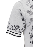 Women's Paisley Hooded Short Sleeve Sweater - White