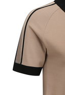 [Signature] Women's Mesh Patch Short Sleeve Sweater - Beige