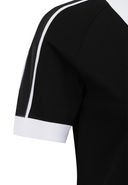 [Signature] Women's Mesh Patch Short Sleeve Sweater - Black