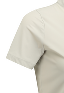 Women's Back Zip Mock Neck T-Shirt - Light Khaki