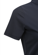 Women's Back Zip Mock Neck T-Shirt - Navy