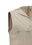 Women's Big Pocket Vest - Beige