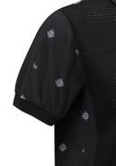 Women's Seasonal Pattern Half Zip T-Shirt - Black