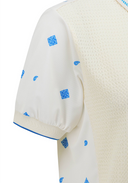 Women's Seasonal Pattern Half Zip T-Shirt - Ivory