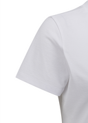 Women's Solid Round Short Sleeve T-Shirt-White