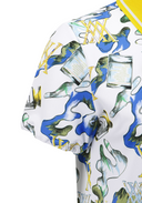 Women's Abstract Pattern Blouson T-Shirt - White