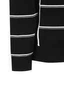 Men's Stripe Round Sweater - Black