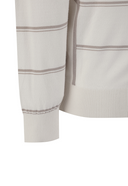 Men's Stripe Round Sweater - Ivory