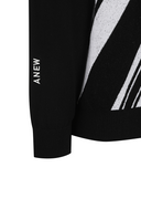 Men's Line Point Round Sweater - Black