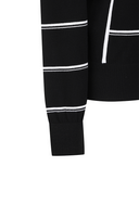 Women's Stripe Round Sweater - Black