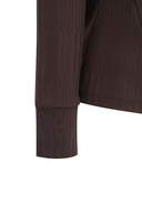 Women's Sold Back Zip Long T-Shirt - Brown