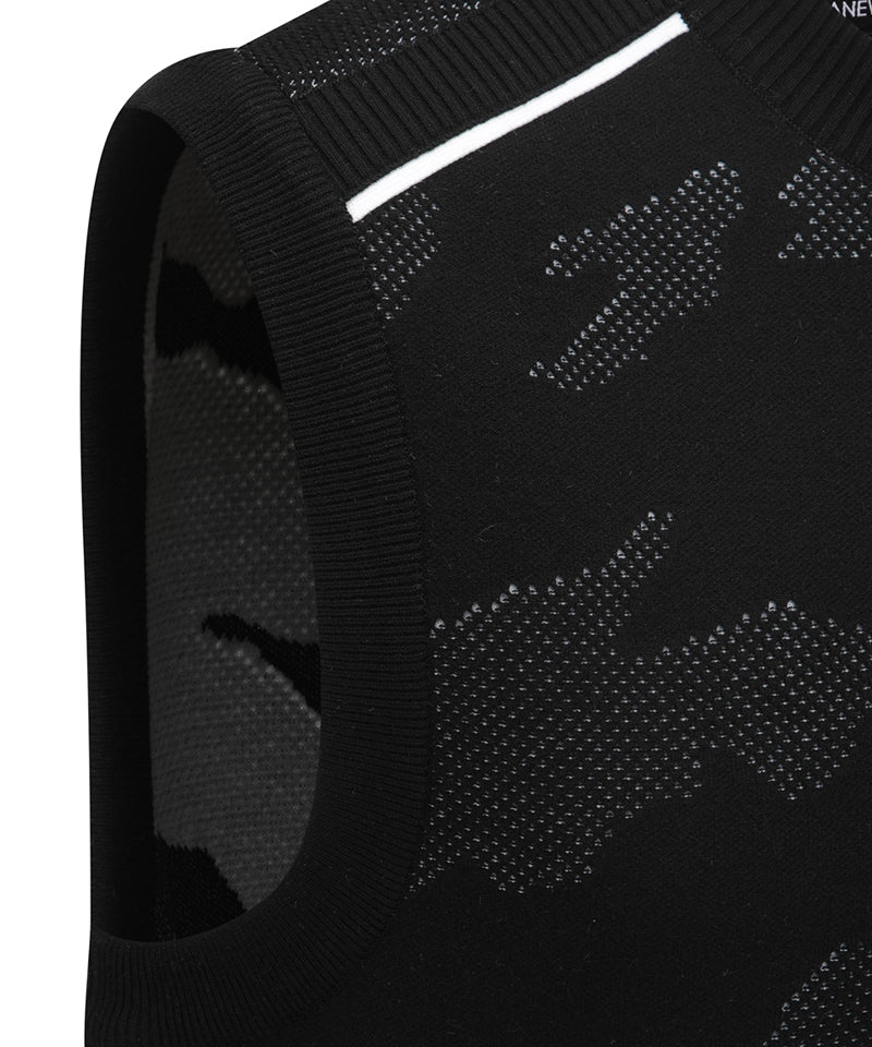 Men's SP Camo Pattern Knit Vest - Black