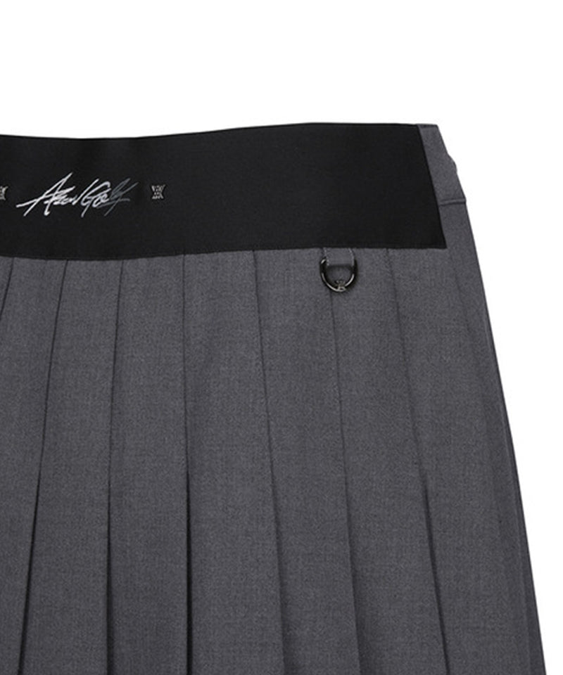 Women's Pleats Half Pants - Melange Gray