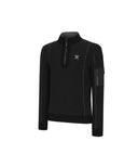 Men's Two Tone Half Zip-Up Pullover - Black