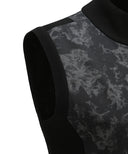 Women's SP Pattern Full Zip Knit Vest - Black