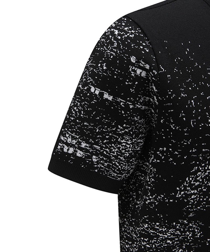 ANEW GOLF Men's SM Pattern Short Round Sleeve Sweater - Black