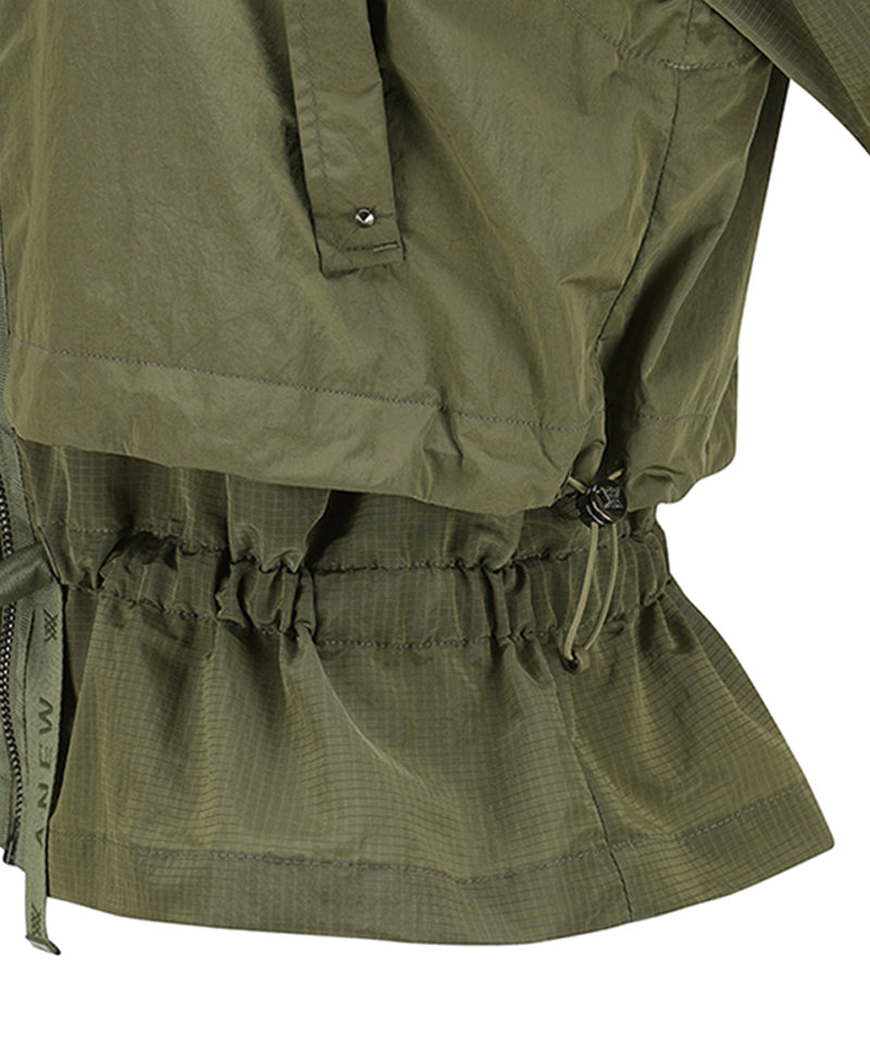 Women's Shirring Point MA-1 Jacket - Khaki