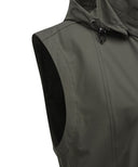 Women's Waist Shirring Hoody Vest - Khaki
