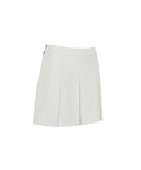 Women's Sweat Band Classic Pleats Skirt - Ivory