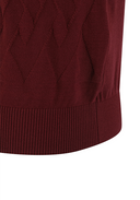 Men's Logo Pattern Turtleneck Sweater - Burgundy