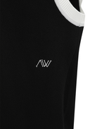 Men's Diagonal Logo Knit Vest - Black