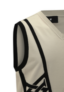 Men's Diagonal Logo Knit Vest - Khaki Beige