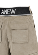 Women's Velvet High Waist Half Pants - Grey