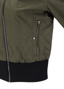 Women's Color Block Hooded Blouson Jacket - Dark Khaki