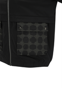 Women's Pattern Mix Hooded Jacket - Black