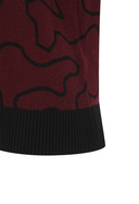 Women's Seasonal Pattern Collar Sweater - Burgundy