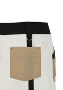 Women's Fabric Mix Cargo Skirt - Light Beige