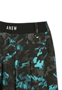 Women's Camo Pattern Pleats Skirt - Aqua Blue