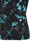 Women's Camo Pattern Hooded T-Shirt Cardigan - Aqua Blue
