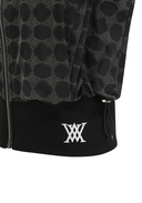 Women's Allover Logo Hooded Vest - Black