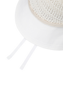 Women's Raffia Mix Bucket Hat - White