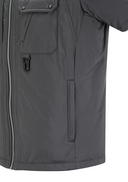 Men's Padded Short Sleeve Shirt Jacket - Dark Grey